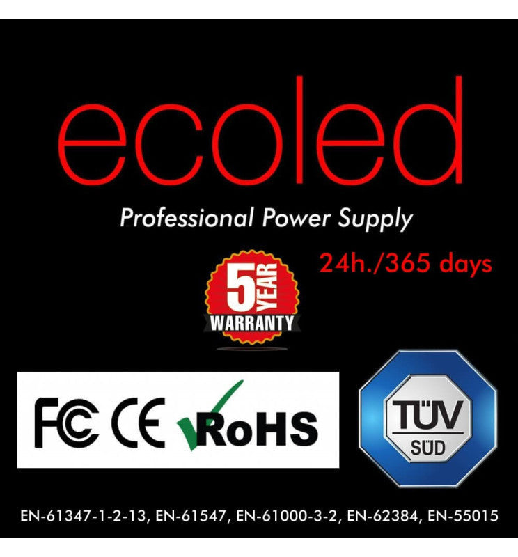 100W Ecoled Professional Power Supply 12V IP67 - STANDARD 20-30 Working Days - LED Accessories