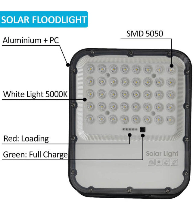 100W ORION Solar LED Outdoor Floodlight - 5000K - Solar LED light