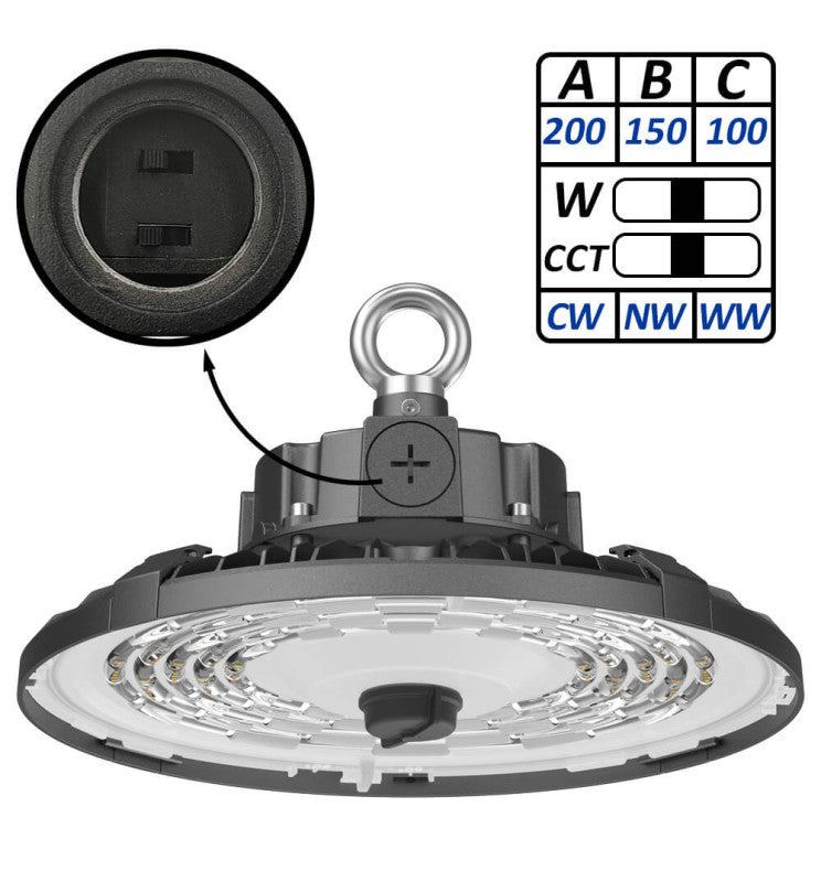 100W 150W 200W Dimmable FRANCE LED UFO High Bay with SAMSUNG Chip 3 CCT - Ceiling Light Fixtures - High Bays