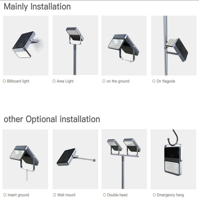 100W All-in-one Solar LED Floodlight with OSRAM Chip 5700K - Flood & Spot Lights - Solar Lighting