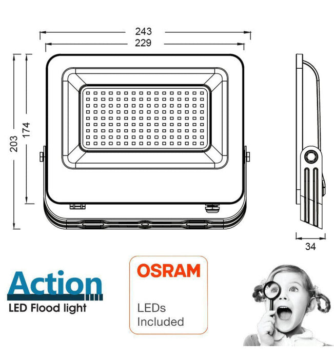 100W LED Floodlight ACTION PRO with OSRAM CHIPs