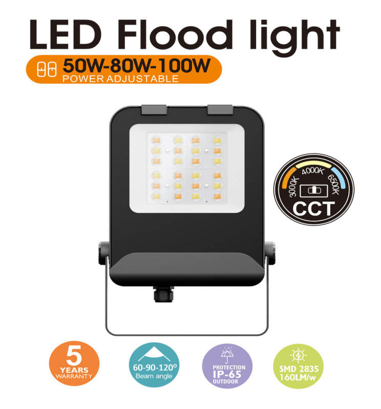 100W LED Floodlight MAXLITE 3CCT with SOSEN Driver IP65 160Lm/W 5 Years Warranty - Flood & Spot Lights - Floodlights