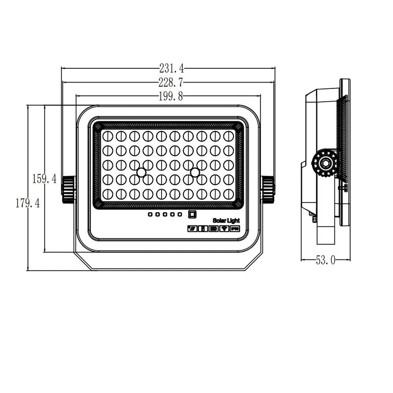 100W LED Solar Floodlight with remote 1100Lm 3CCT IP65