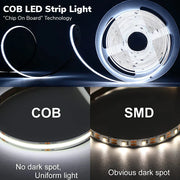 5m 12V 12W/M COB LED Strip Light 4000K - Light Ropes & Strings - Strip Lights