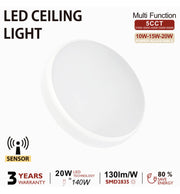 10W 15W 20W LED Ceiling Light with Radar Motion Sensor 5 CCT - Ceiling Light Fixtures - Bulkheads