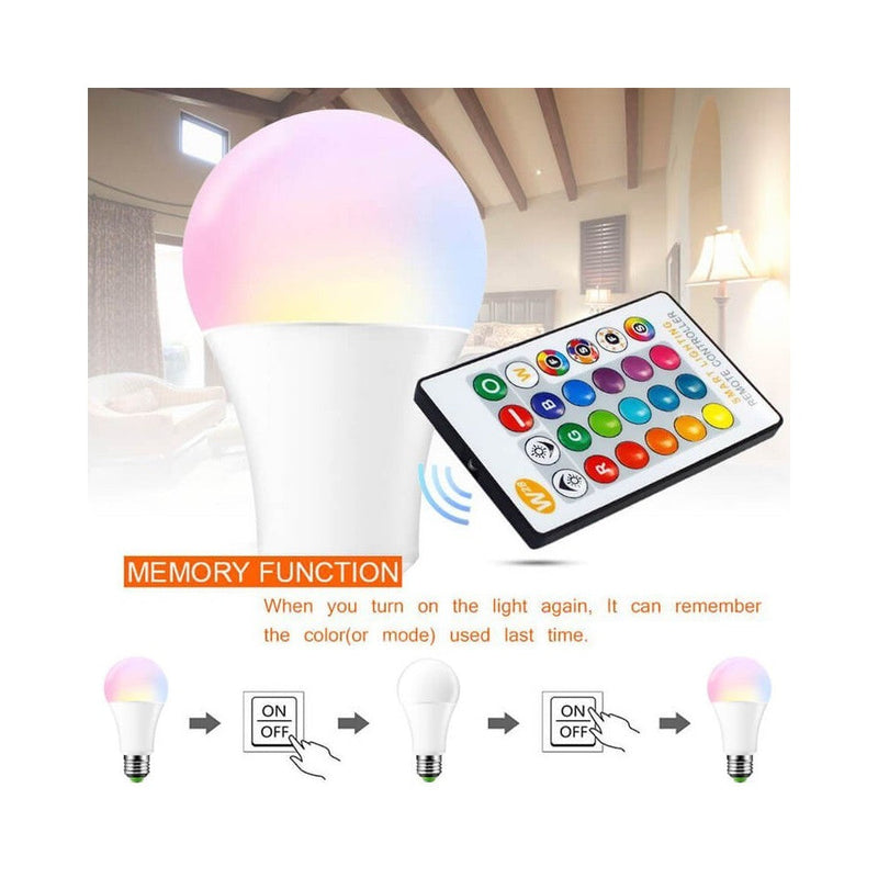 10W E27 LED Bulb with Remote Control RGBW - LED Light Bulbs - Lamps