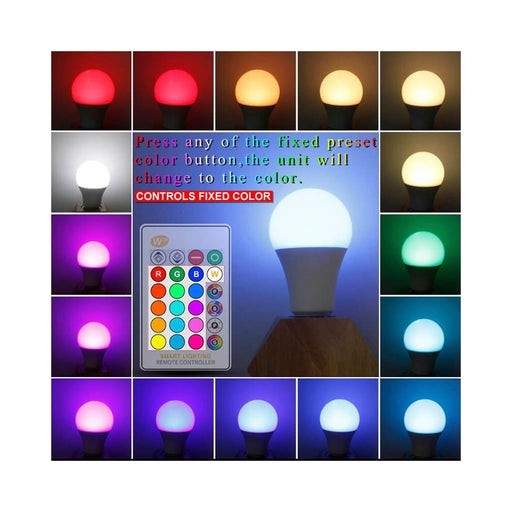 10W LED Bulb E27 with Remote Control RGB+W - RGB bulb