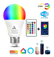 10W Dimmable Smart E27 LED Bulb with Remote Control RGB - E27 Smart