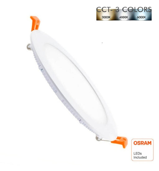 10W Round Slim LED Downlight with OSRAM Chip 3CCT Cut-out 108mm - Ceiling Light Fixtures - Panels
