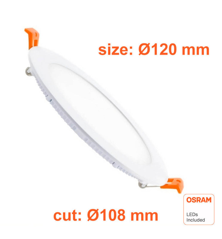10W Round Slim LED Downlight with OSRAM Chip 3CCT Cut-out 108mm - Ceiling Light Fixtures - Panels