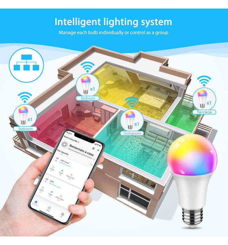 10W A60 E27 Smart LED Bulb RGB CCT - LED Light Bulbs - Lamps