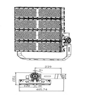 1200W LED Floodlight with PHILIPS Driver BRIDGELUX Chip 5000K - LED Floodlight
