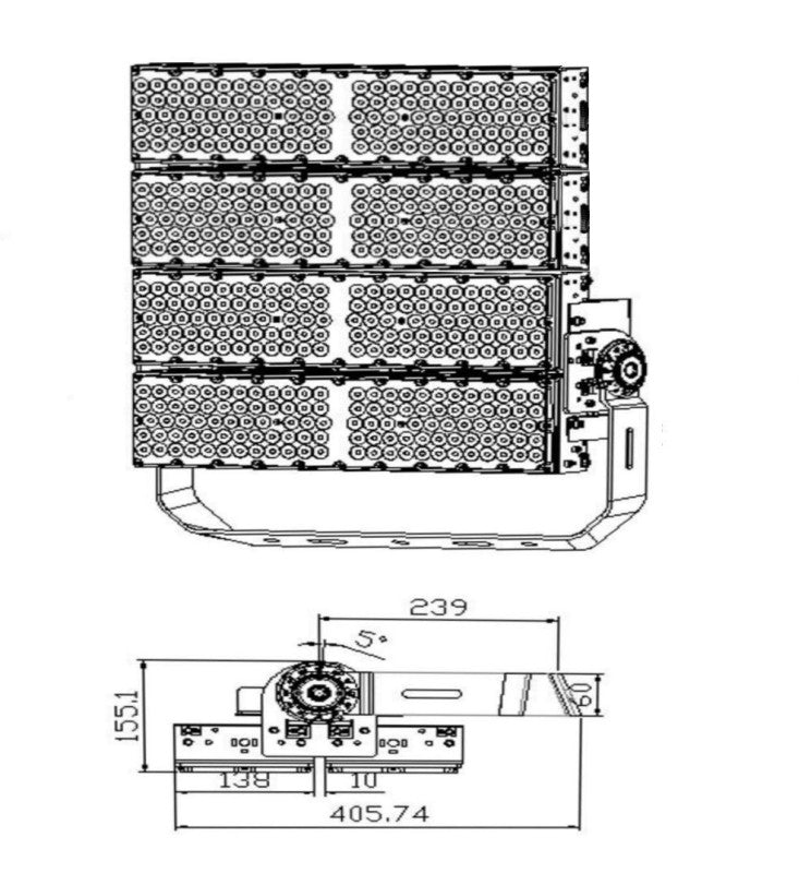 1200W LED Floodlight with PHILIPS Driver BRIDGELUX Chip 5000K - LED Floodlight