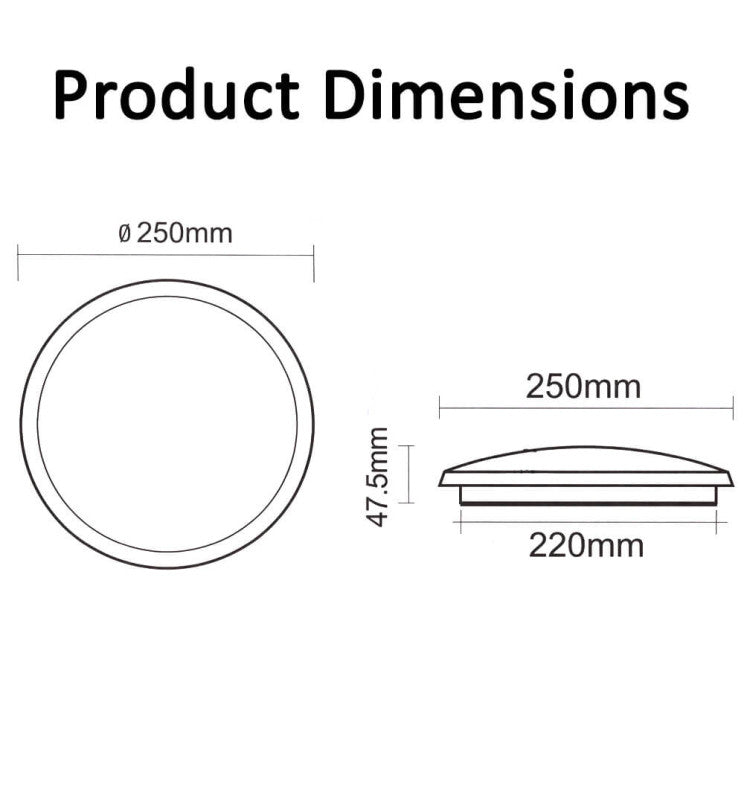 12W 16W 20W Surface Mounted LED Bulkhead Light 3 CCT - Ceiling Light Fixtures - Bulkheads