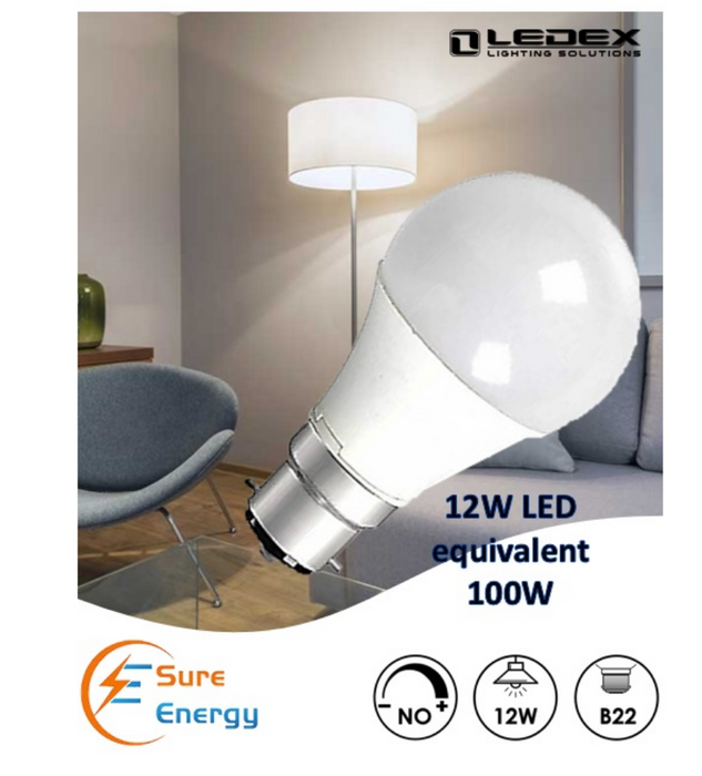 12W B22 LED Bulb 6000K - B22 Classic