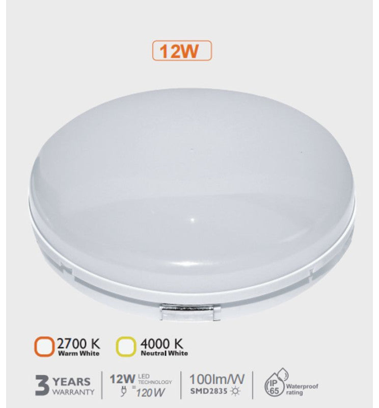 12W Round PURELIGHT LED Wall Light IP65 - LED Wall light