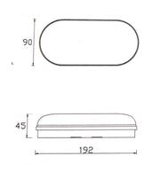 12W Oval PURELIGHT LED Wall Light IP65 - LED Wall light