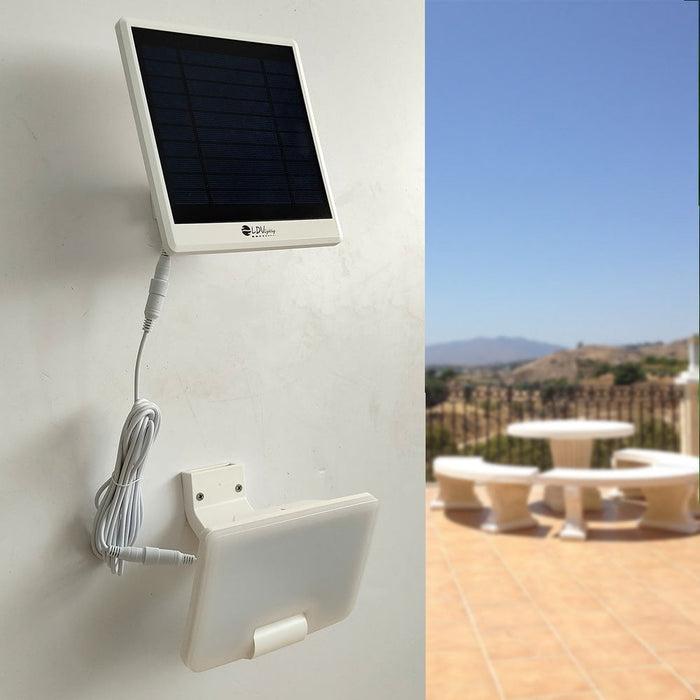 12W Solar Floodlight in White with PIR Sensor 4000K - solar light - Ledex Lighting UK