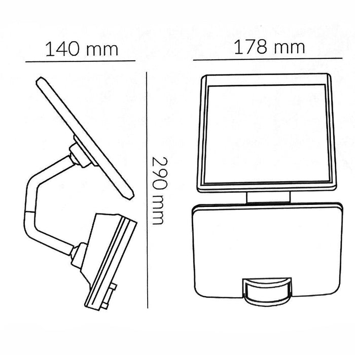 12W Solar Floodlight in White with PIR Sensor 4000K - solar light - Ledex Lighting UK