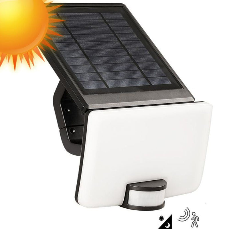 12W Solar LED Floodlight Black with PIR Sensor 4000K - LED Floodlight