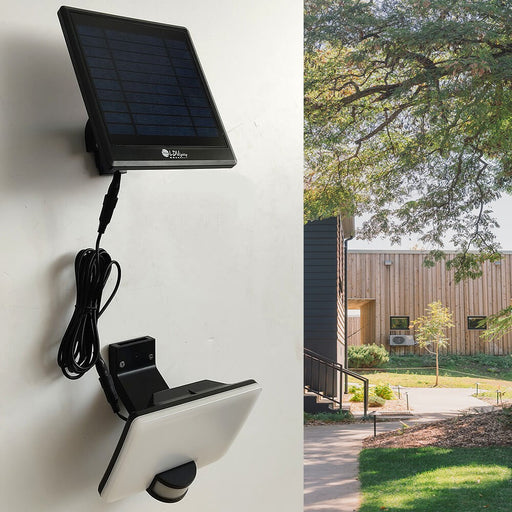 12W Solar LED Floodlight Black with PIR Sensor 4000K - Flood & Spot Lights - Floodlights