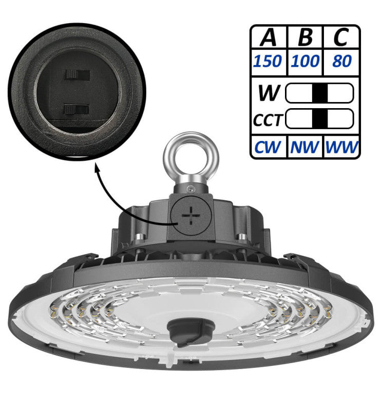 80W 100W 150W Dimmable FRANCE LED UFO High Bay with SAMSUNG Chip 3 CCT - STANDARD 20-30 Days delivery - LED high bay