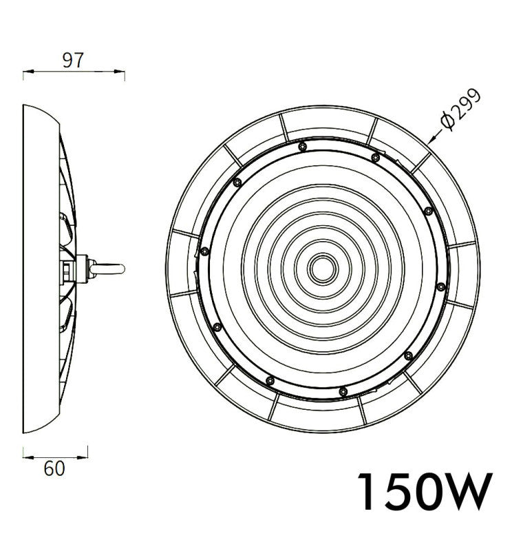 150W NEW TITAN LED UFO High Bay Light CCT - Lighting Fixtures - High Bays