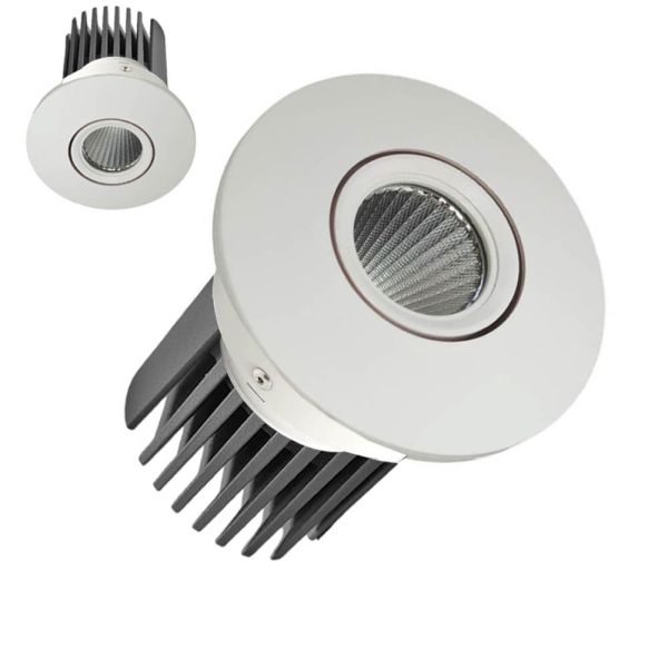 15W Round LED Adjustable Downlight White 4000K - Ceiling Light Fixtures - Downlights