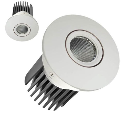 15W Round LED Adjustable Downlight White 4000K - Ceiling Light Fixtures - Downlights