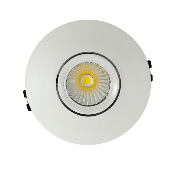 15W Round LED Adjustable Downlight White 4000K - Ceiling Light Fixtures - Downlights