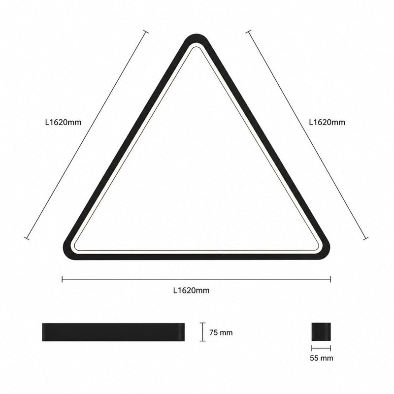 162W VERSA BLACK Triangular LED Pendant Light 3CCT