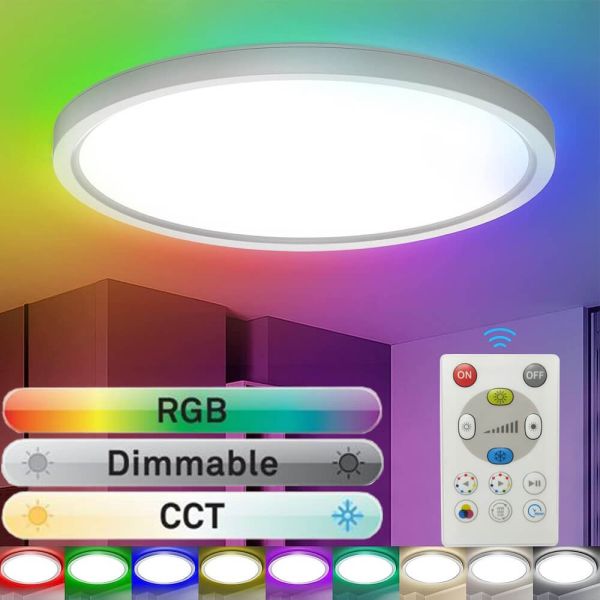 18W LED Ceiling Light RGB+CCT with Remote Control