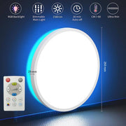 18W LED Ceiling Light with Remote Control RGB CCT - Ceiling Light Fixtures - Downlights