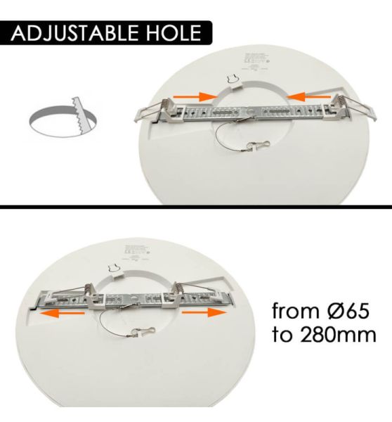 18W Recessed or Surface Mounted ASKIM LED Downlight in White 3 CCT - Ceiling Light Fixtures - Downlights