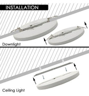 18W Recessed or Surface Mounted ASKIM LED Downlight in White 3 CCT - Ceiling Light Fixtures - Downlights
