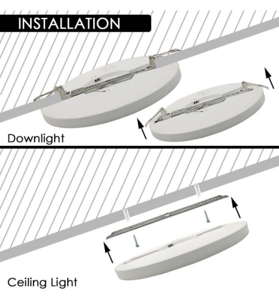 18W Recessed or Surface Mounted ASKIM LED Downlight in White 3 CCT - Ceiling Light Fixtures - Downlights
