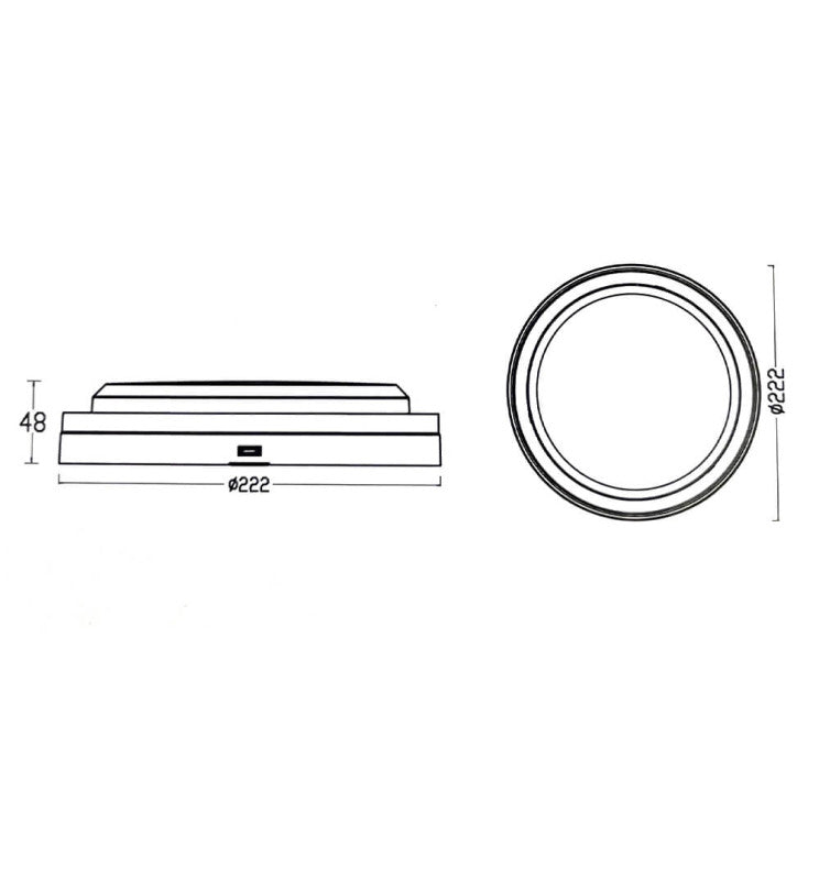 18W Round LUND LED Bulkhead Light 3 CCT - Lighting Fixtures - Bulkheads