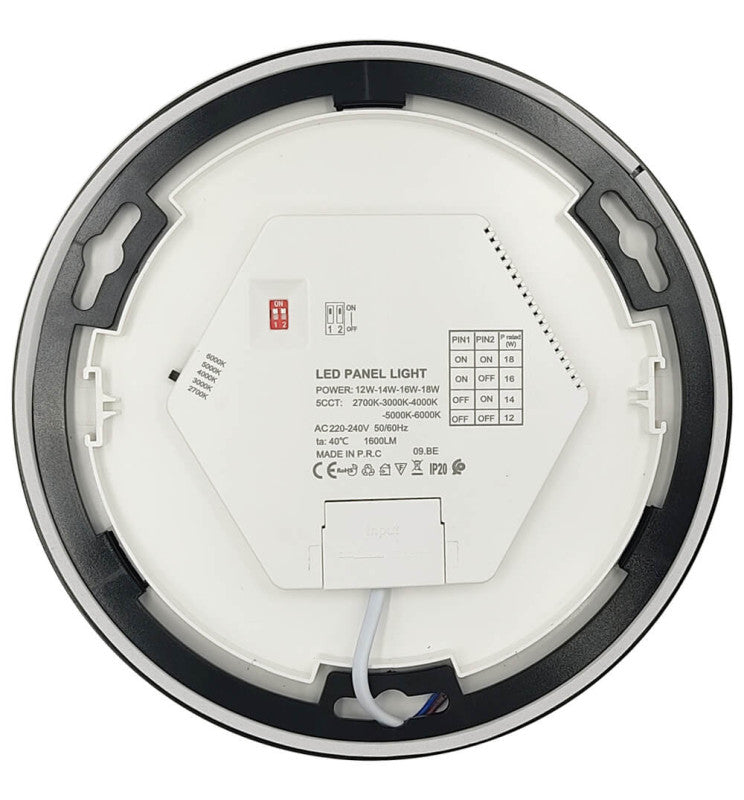 18W to 12W Adjustable Power BONN LED Downlight Black 5 CCT - Ceiling Light Fixtures - Bulkheads