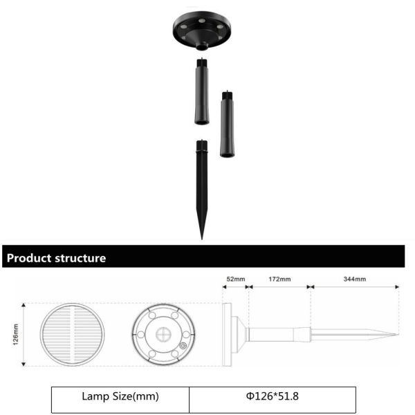 1W Outdoor Solar LED Garden Spike Light 3 CCT - Landscape Pathway Lighting - Solar Lighting