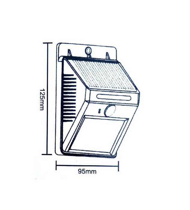4W Solar LED Wall Light with PIR sensor 6500K - Solar LED light - Ledex Lighting UK