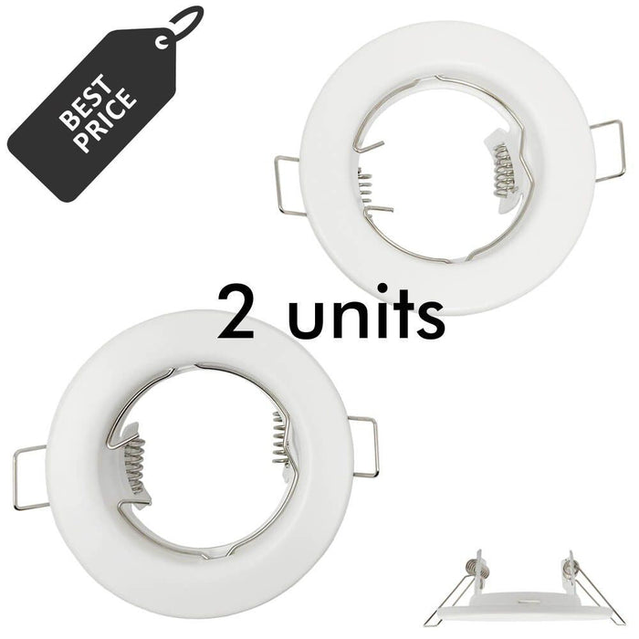 2 Pack Housing for LED GU10-MR16 Bulb WHITE - Ledex Lighting UK