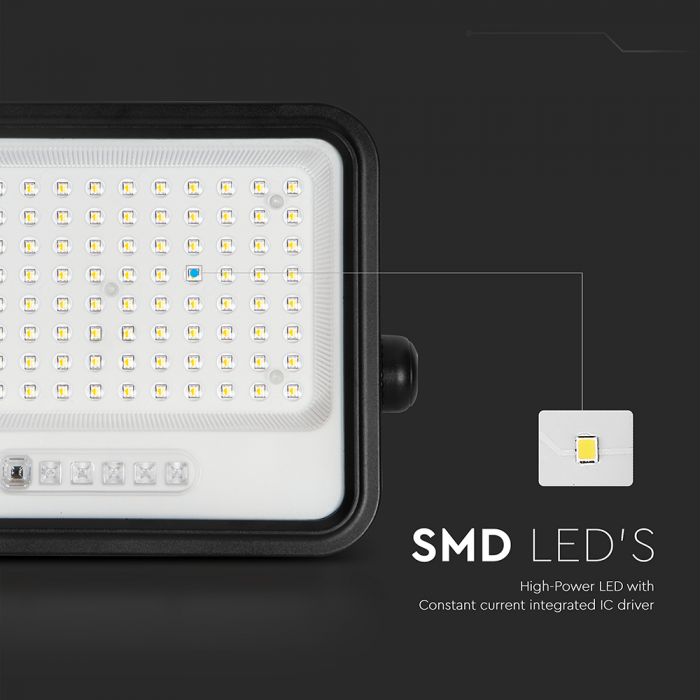 200W LED Solar Floodlight with Battery Indicator 7CCT IP65