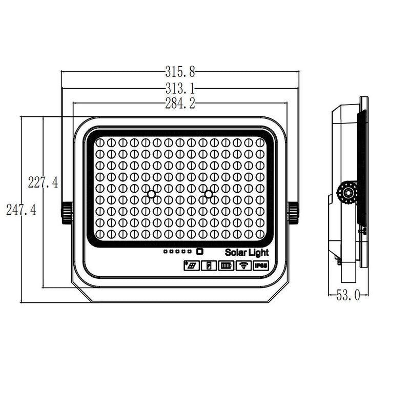 200W LED Solar Floodlight 2700Lm 3CCT IP65