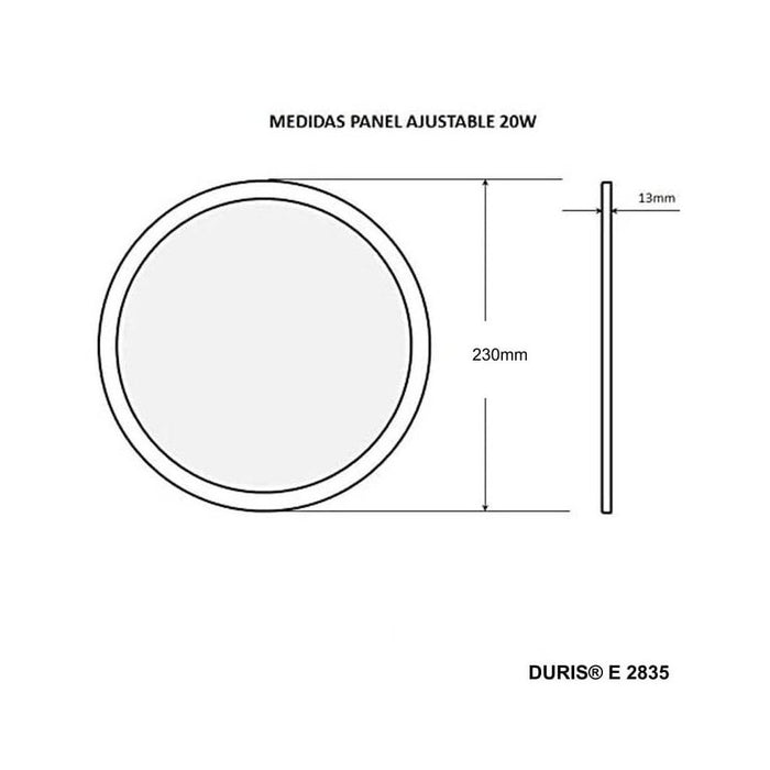 20W Adjustable Cut-Out Slim LED Downlight with OSRAM Chip 6000K - LED