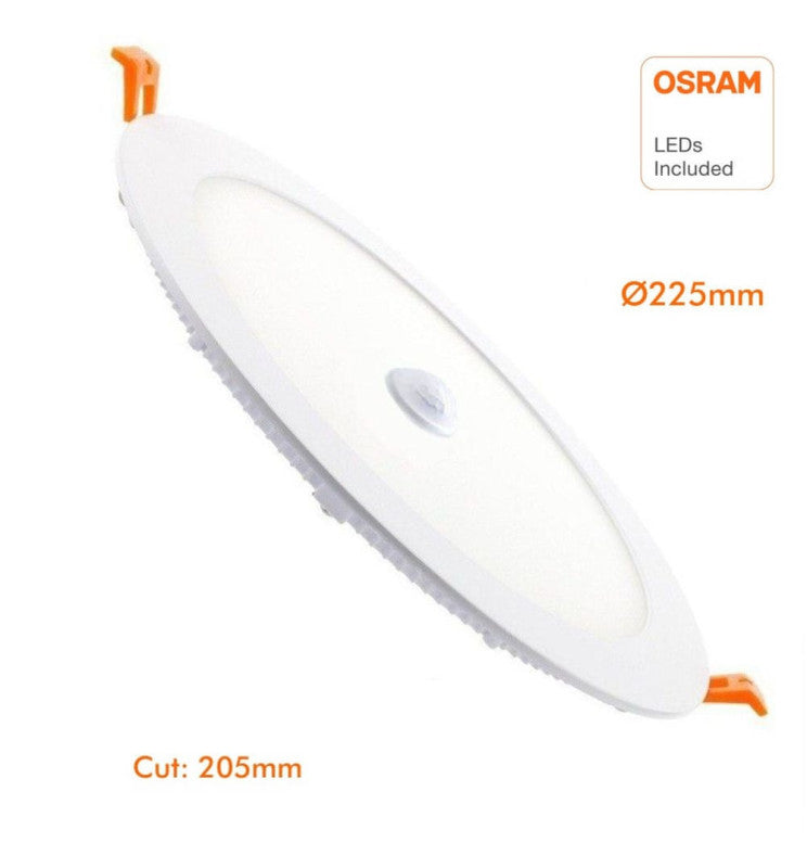 18W 20W 22W 24W Round LED Downlight with Motion Sensor Cut-out 200mm 4 CCT