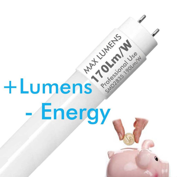 20W Max Lumens T8 LED Tube 120cm 4000k - LED Tube - Ledex Lighting UK