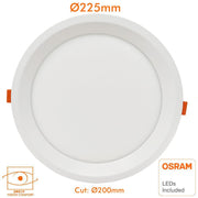20W Round LED Downlight with OSRAM Chip UGR19 3 CCT - Ceiling Light Fixtures - Downlights