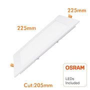 20W Slim Square Recessed LED Ceiling Light with OSRAM Chip 4000K - Ceiling Light Fixtures - Downlights