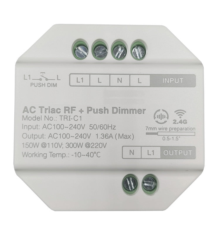 220V Dimmer for LED Push Button TRIAC Switch RF