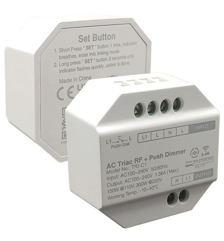220V Dimmer for LED Push Button TRIAC Switch RF